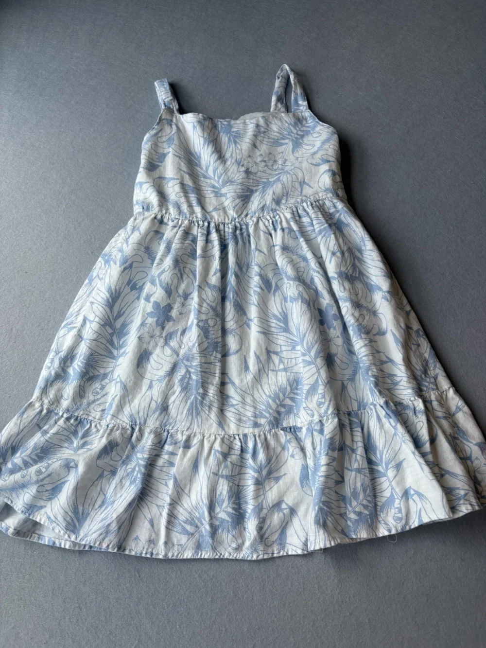 Gymboree Tropical Blue & White Floral Button-Front Sundress Sz 6 Vacation Resort